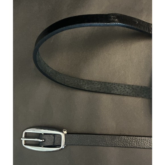Banana Republic | Black Leather Belt | Size L 34-38 in | Silver Buckle | EUC - Picture 4 of 7